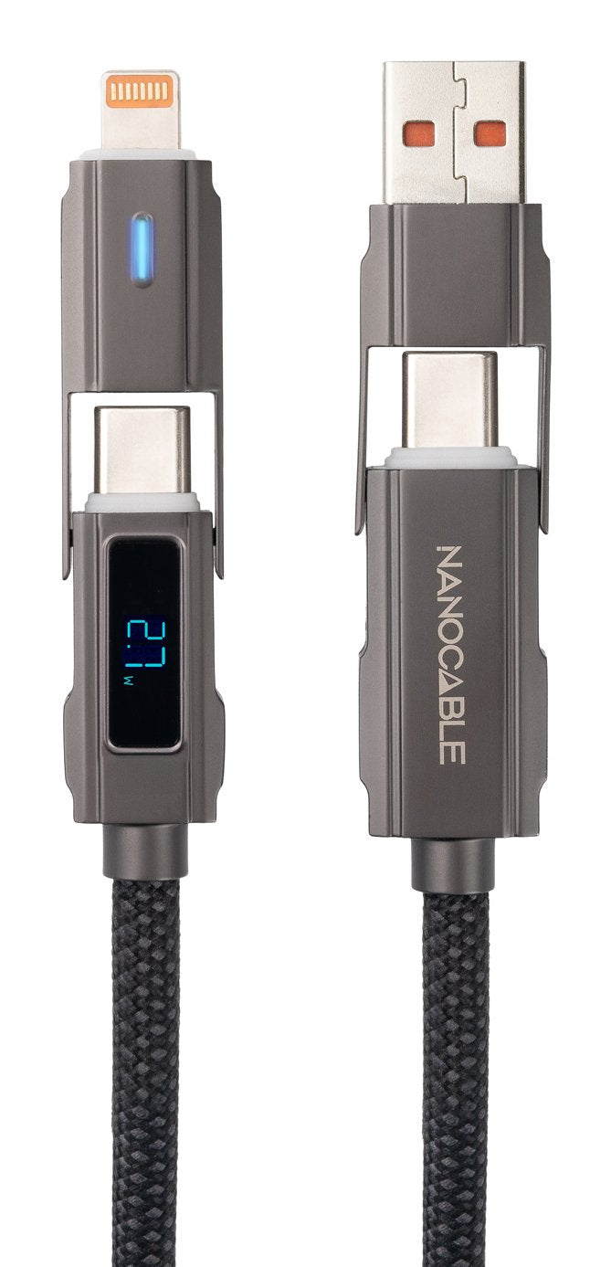 EAN 8433281017269 - Nanocable 10.01.2501 cable USB 1 m USB A/USB C USB C/Lightning 27 W Negro imagen 1