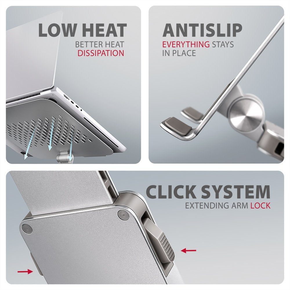 EAN 8595247908650 - Axagon STND-LR soporte para ordenador portátil Mesita plegable para ordenador portátil Plata 43,9 cm (17. imagen 9