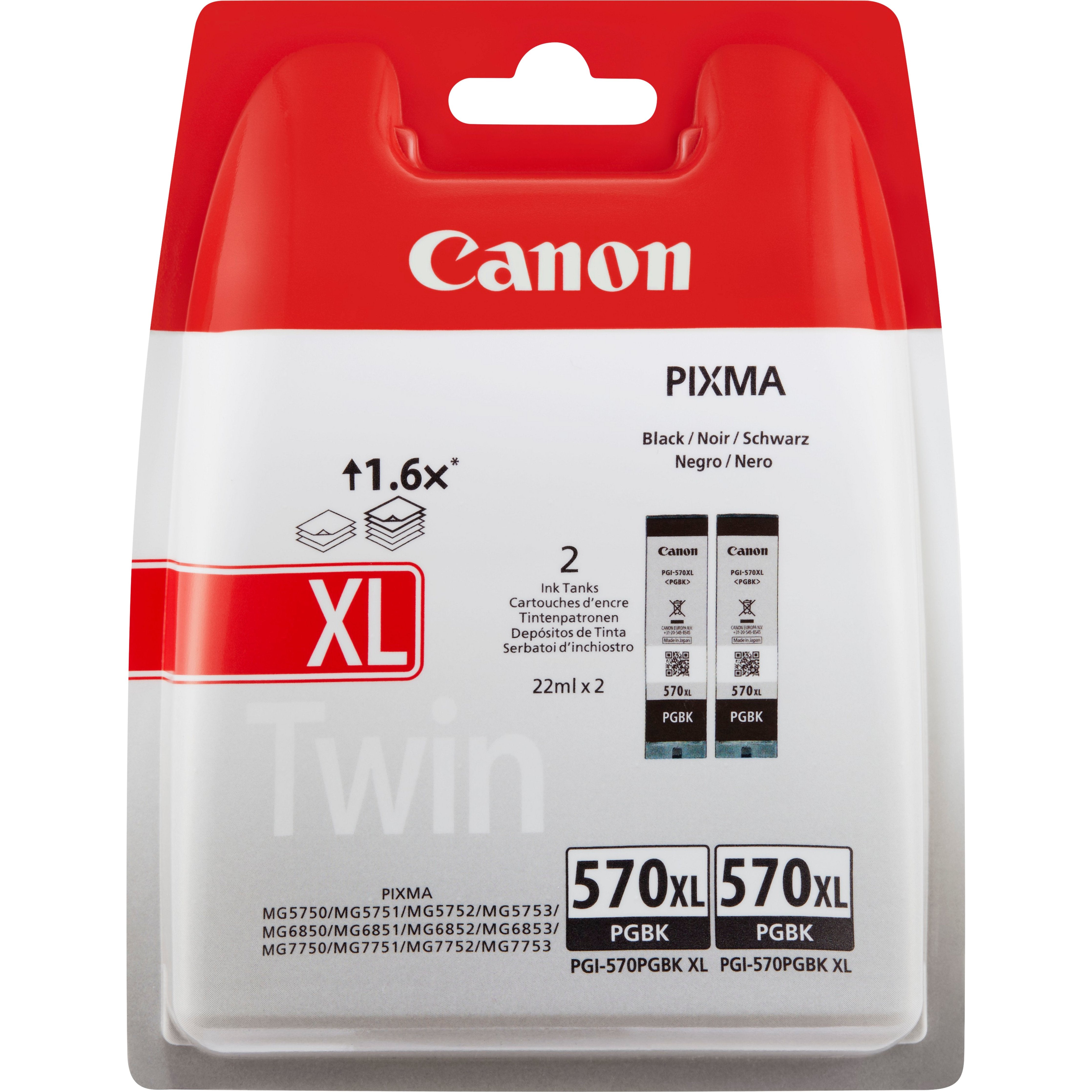 Tinta Canon Pgi570xl Negro Pack De 2 0318c007
