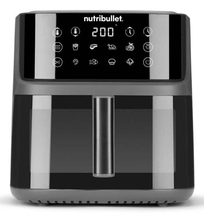 Freidora Nutribullet Air Visión De Crisplita Negro/Plata, 2,000 Vatios, Canasta 8 Litros, Con Ventana De Visualización 0c12500004