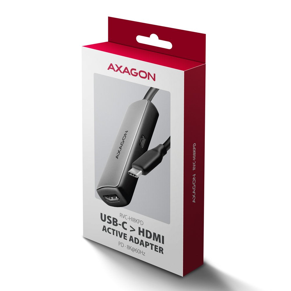 EAN 8595247908773 - Axagon RVC-HI8KPD, USB-C -> HDMI 2.1 redukce / adaptér, 8K/60Hz, 4K/144Hz, HDR10+, PD100W 0,16 m USB Tipo imagen 8