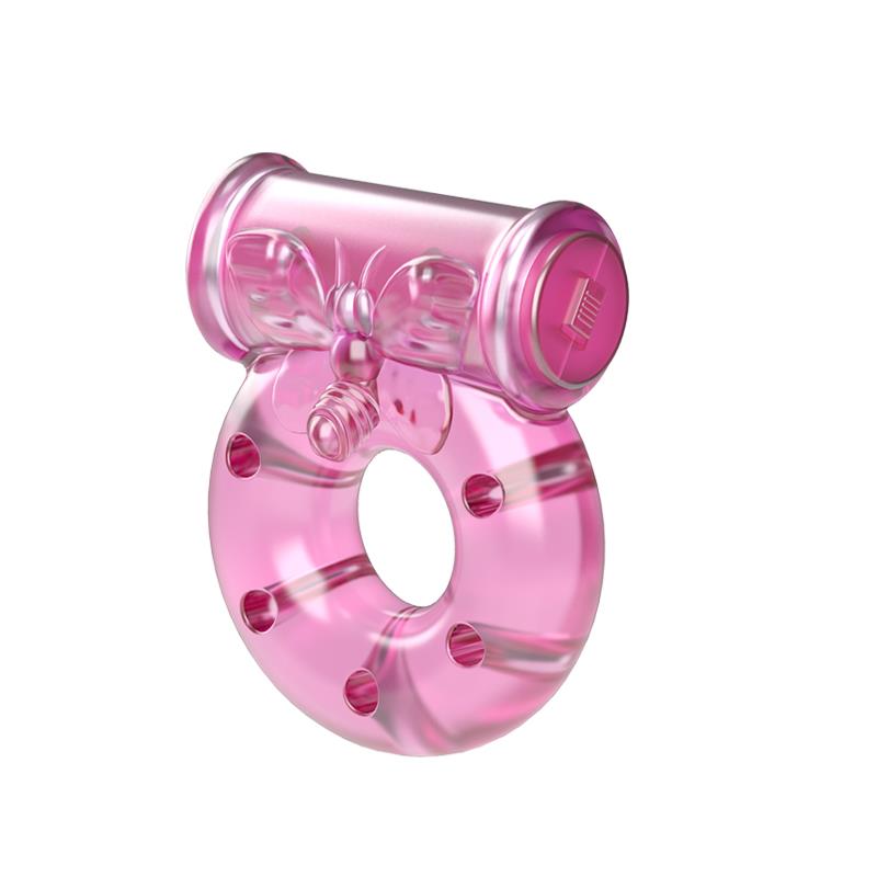 Baile Anillo Vibrador Con Preservativo Color Rosa