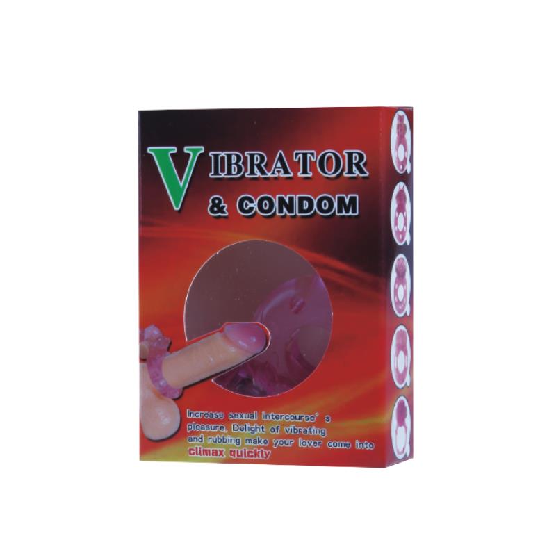 Baile Anillo Vibrador Con Preservativo Color Rosa