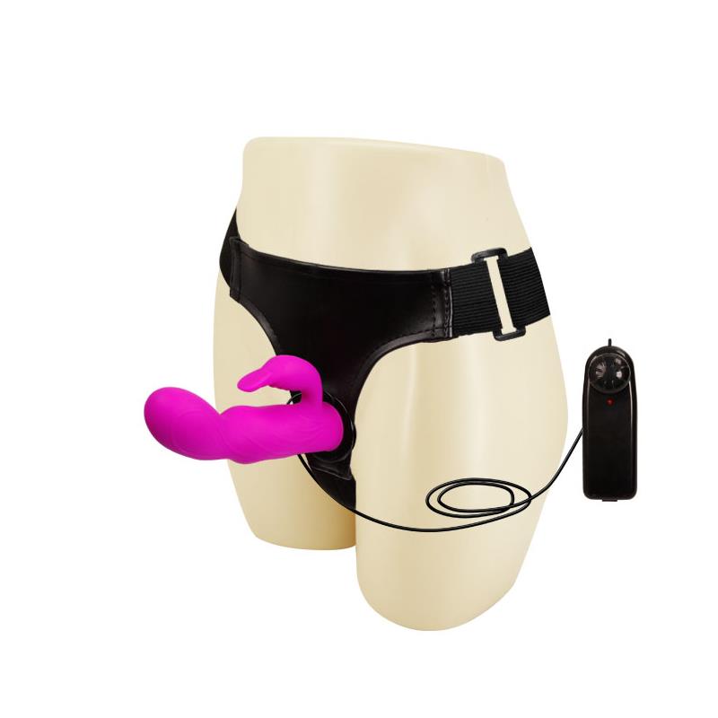 Baile Arnés Con Dildo Púrpura 15 Cm