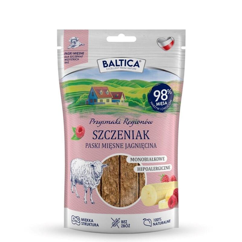 Baltica Przysmaki Regionów Tiras De Carne Cordero Premio Para Perros 90 G