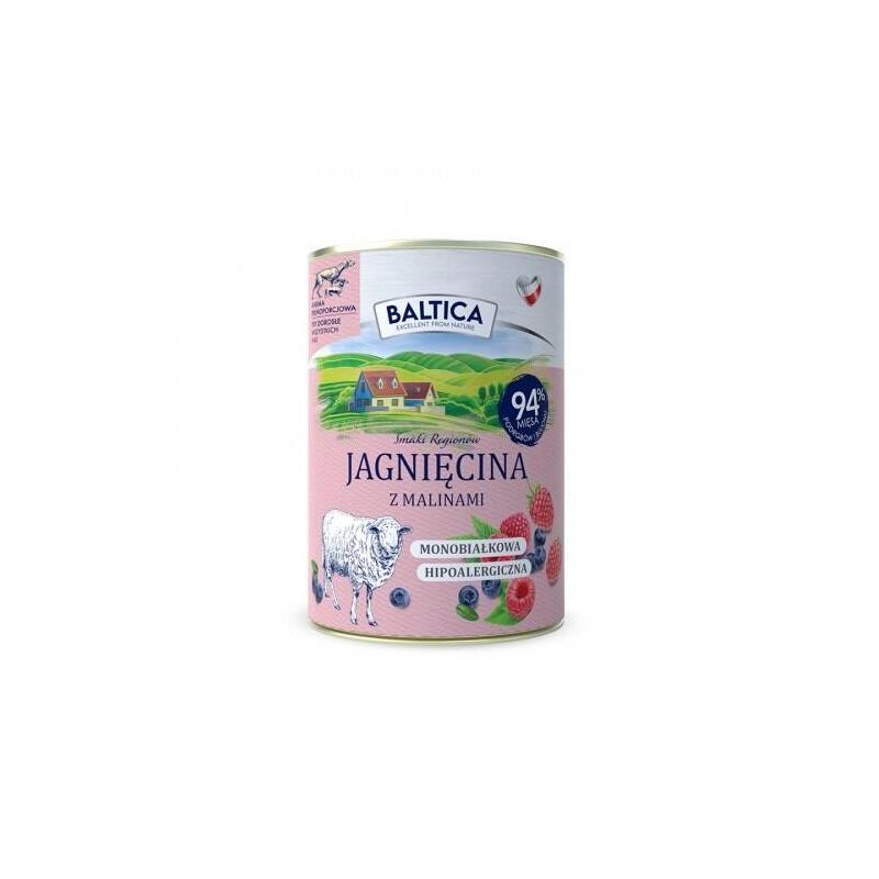 Baltica Smaki Regionów Cordero Con Frambuesas - Comida Húmeda Para Perros - 400 G