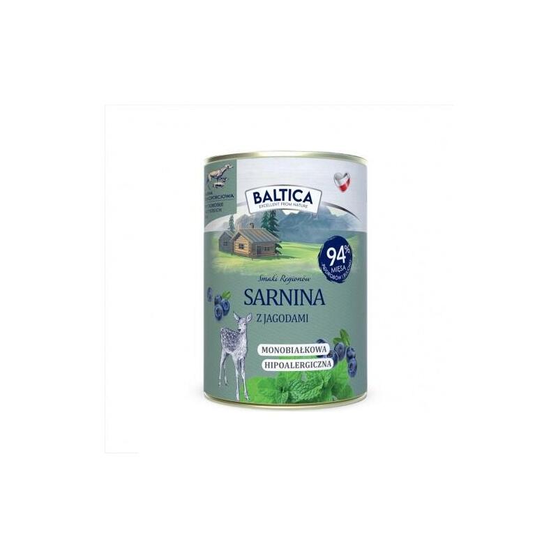 Baltica Smaki Regionów Corzo Con Bayas - Comida Húmeda Para Perros - 400 G