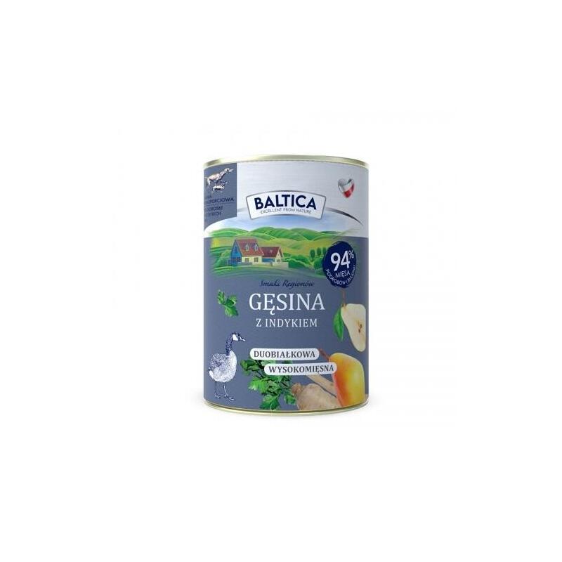 Baltica Smaki Regionów Goose With Turkey Comida Húmeda Para Perros 400g