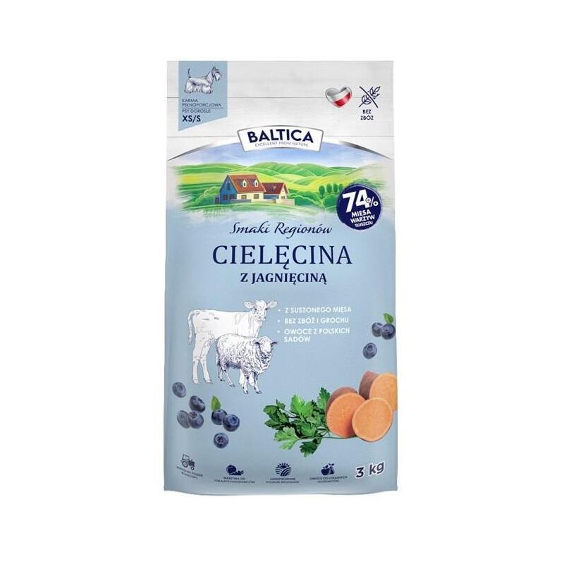 Baltica Smaki Regionów Razas Pequeñas Ternera Con Cordero - Alimento Seco Para Perros - 3 Kg