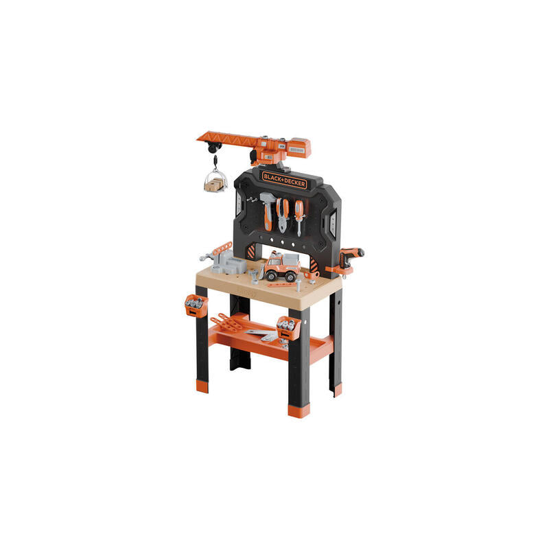 Banco De Trabajo Smoby Black+Decker Con Grúa, Herramienta Infantil 7600360741