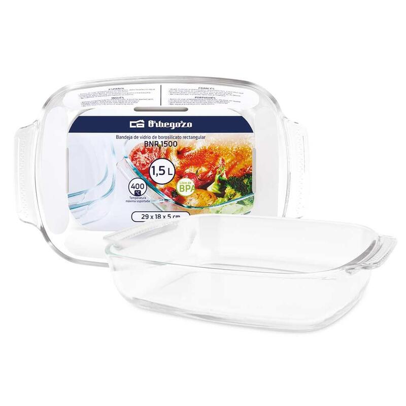 Bandejas Pack De 4 Unidades Orbegozo Serie Bnr De Vidrio - 3.7l - Versatilidad Y Resistencia En Tu Cocina - Servir Y