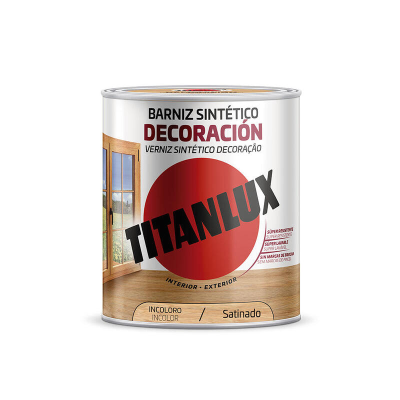 Barniz Sintético Decoración Satinado Incoloro 0,250l Titanlux M11100014