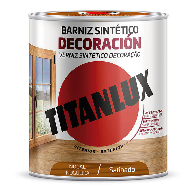 Barniz Sintético Decoración Satinado Nogal 250 Ml Titanlux M11100314