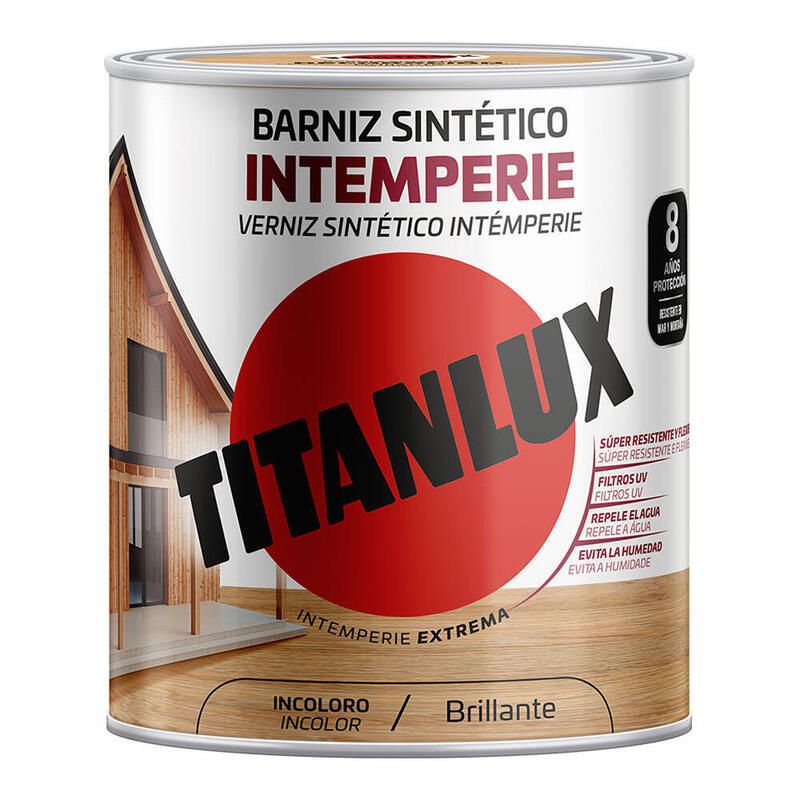 Barniz Sintético Intemperie Brillante Incoloro 0,250l Titanlux M14100014