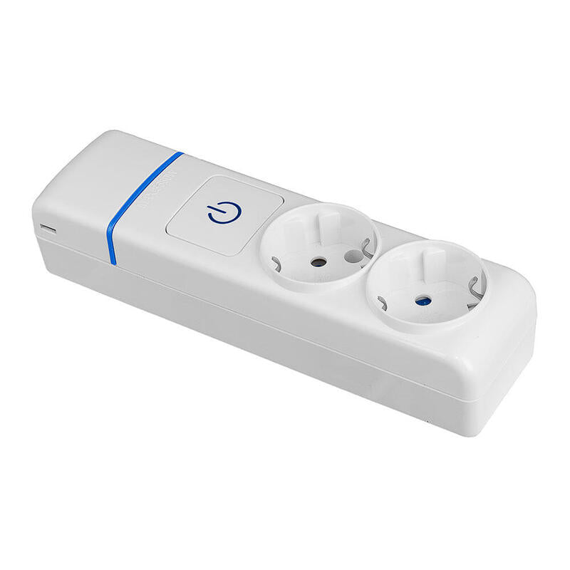 Base Múltiple De 2 Tomas 2p+T, 16a 250v Con Interruptor Luminoso. 8002pil Solera