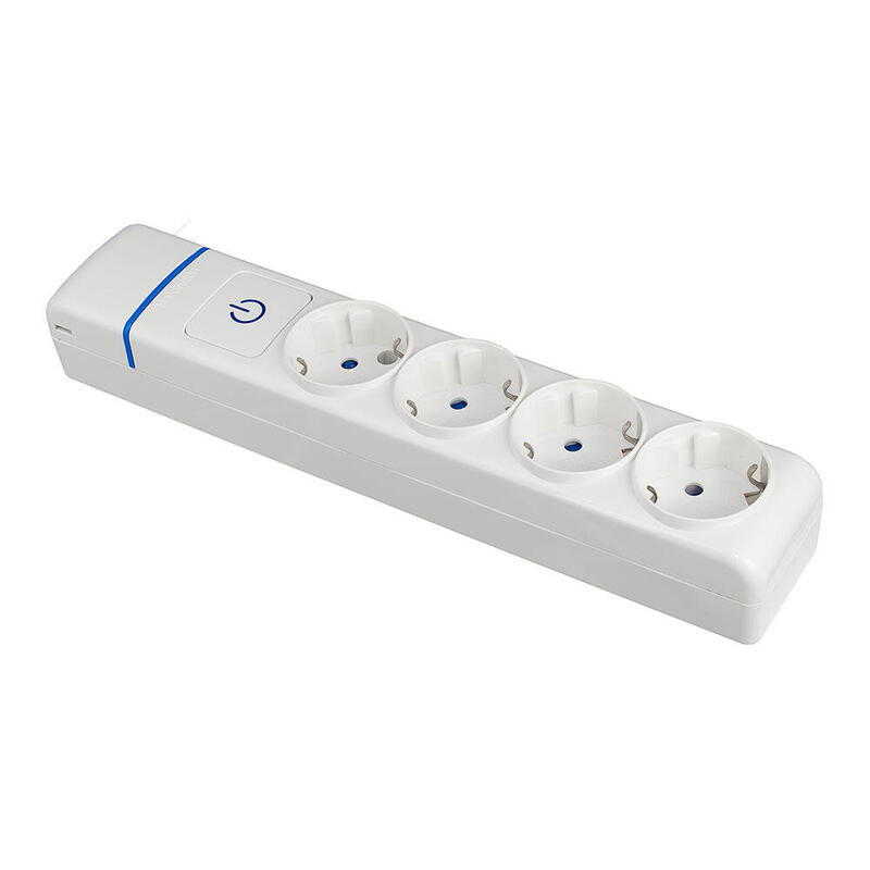Base Múltiple De 4 Tomas 2p+T, 16a 250v Con Interruptor Luminoso. 8004pil Solera