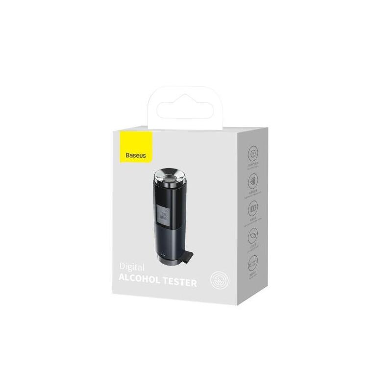 Baseus Car Tool Alcohol Breathalyser Breathless Series, Pd 5v (With Usb - Type-C 1m Cable), Black (Crcx-01)