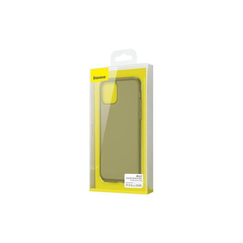 Baseus Iphone 11 Pro Max Case Jelly Liquid Silica Gel Protective Transparent Black (Wiapiph65s-Gd01)