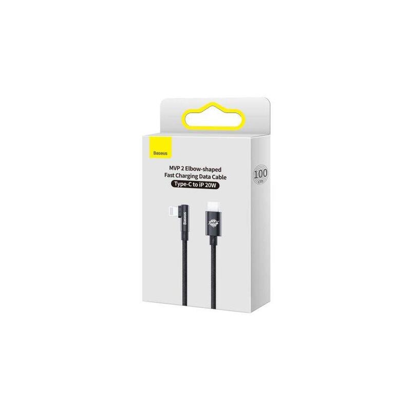 Baseus Mvp 2 Elbow-Shaped Data Cable Type-C To Lightning 20w 1mt Black Cavp000201