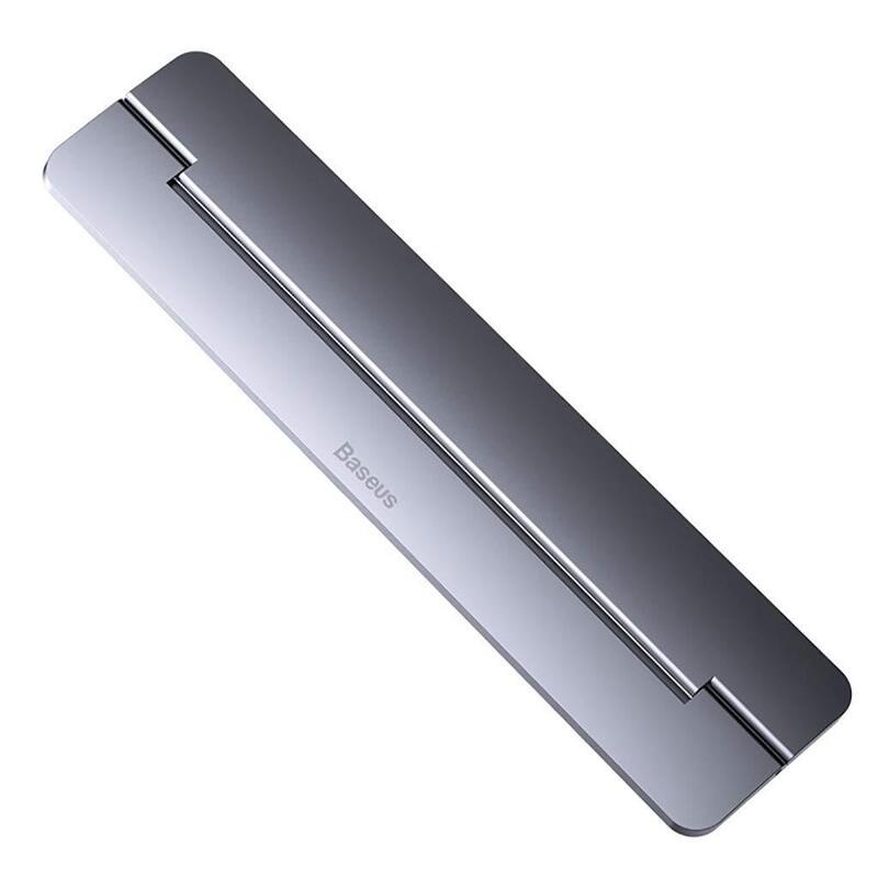 Baseus Self-Adhesive Aluminum Laptop Stand Slim And Thin Dark Gray Suzc-0g