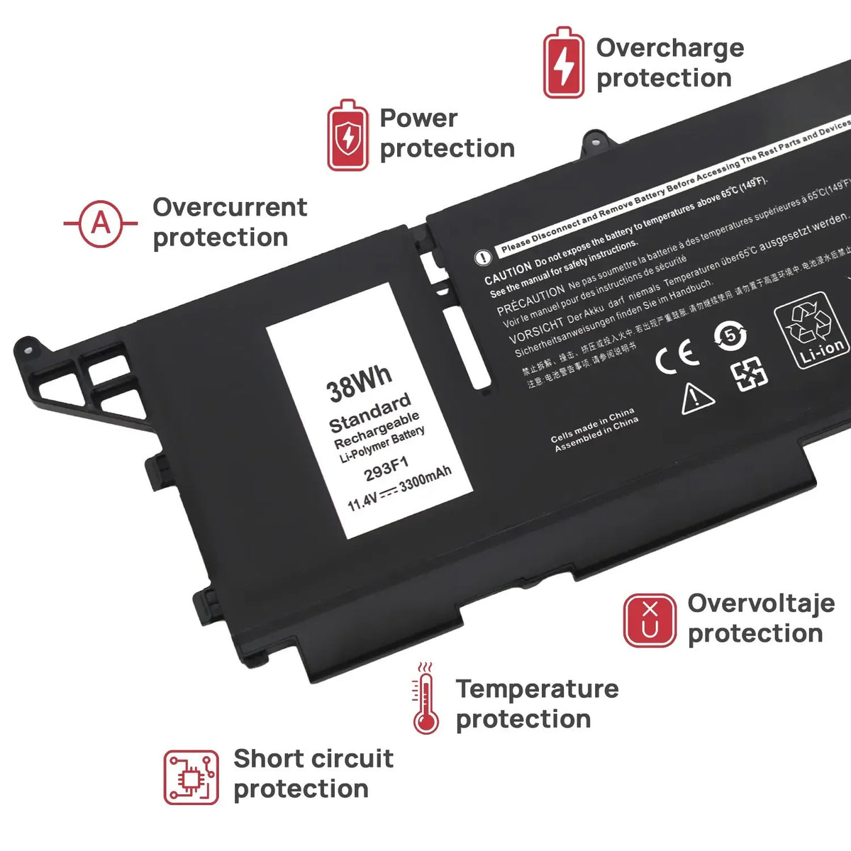 Batería 293F1 Para Portátil Dell Latitude 13 7330 Rugged Extreme Series M69D0 8Wrcr 01Vx5