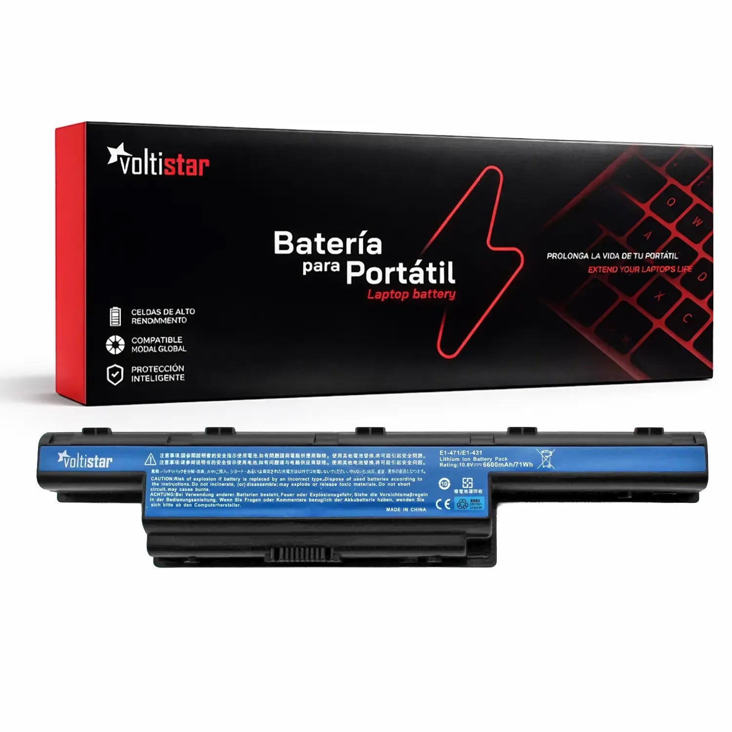 Batería De Alta Capacidad Para Portátil Acer Travelmate 4370 4370G 4740 4740G 4750 6600 Mah