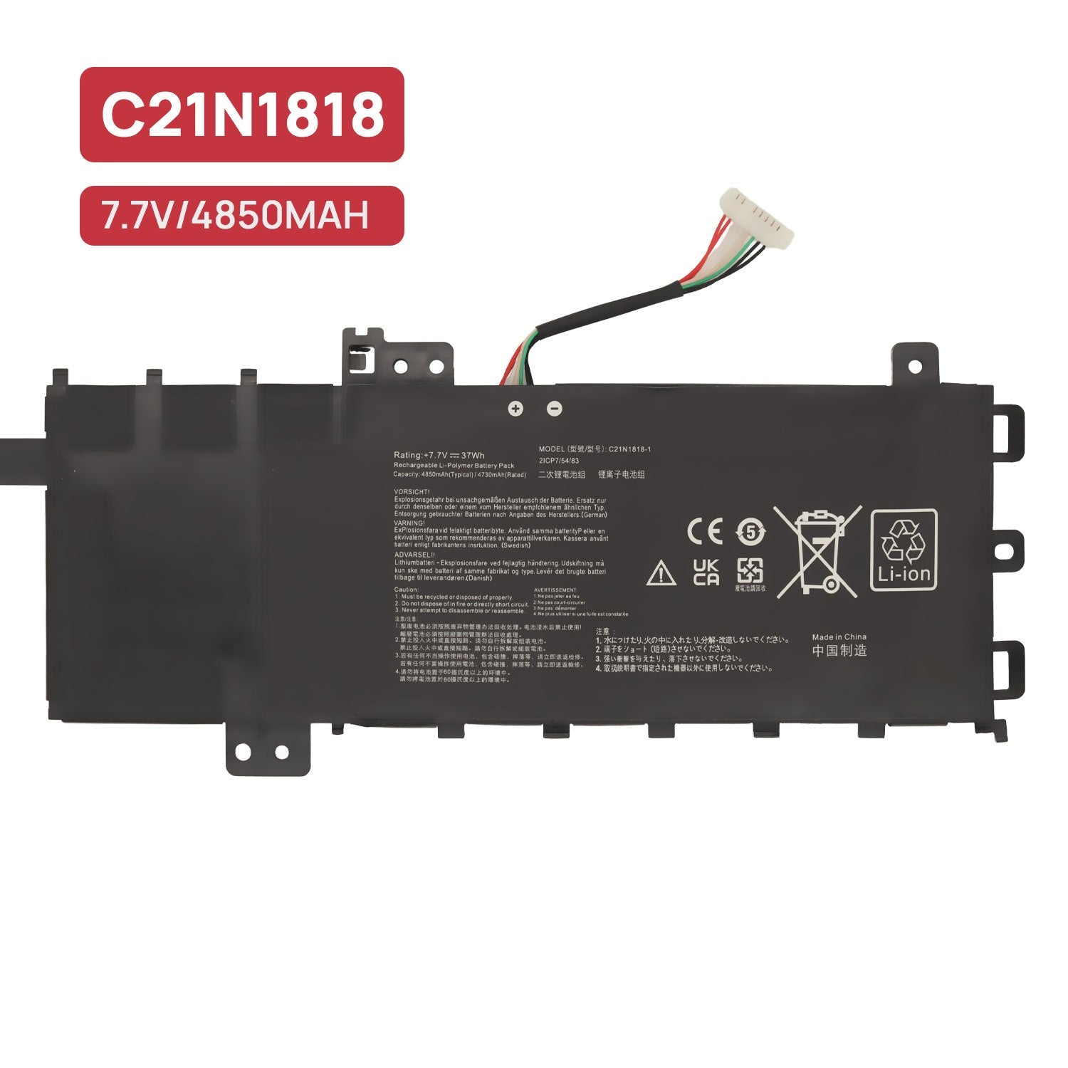 Batería Para Portátil Asus 0B200-03190800 C21N1818-1 0B200-03280700 7,7V