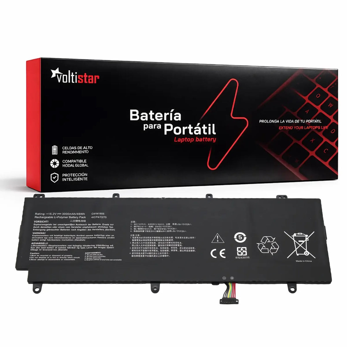 Batería Para Portátil C41N1805 Asus Rog Zephyrus S Gx531 Gx531Gs Gx531Gm Gx531Gxr