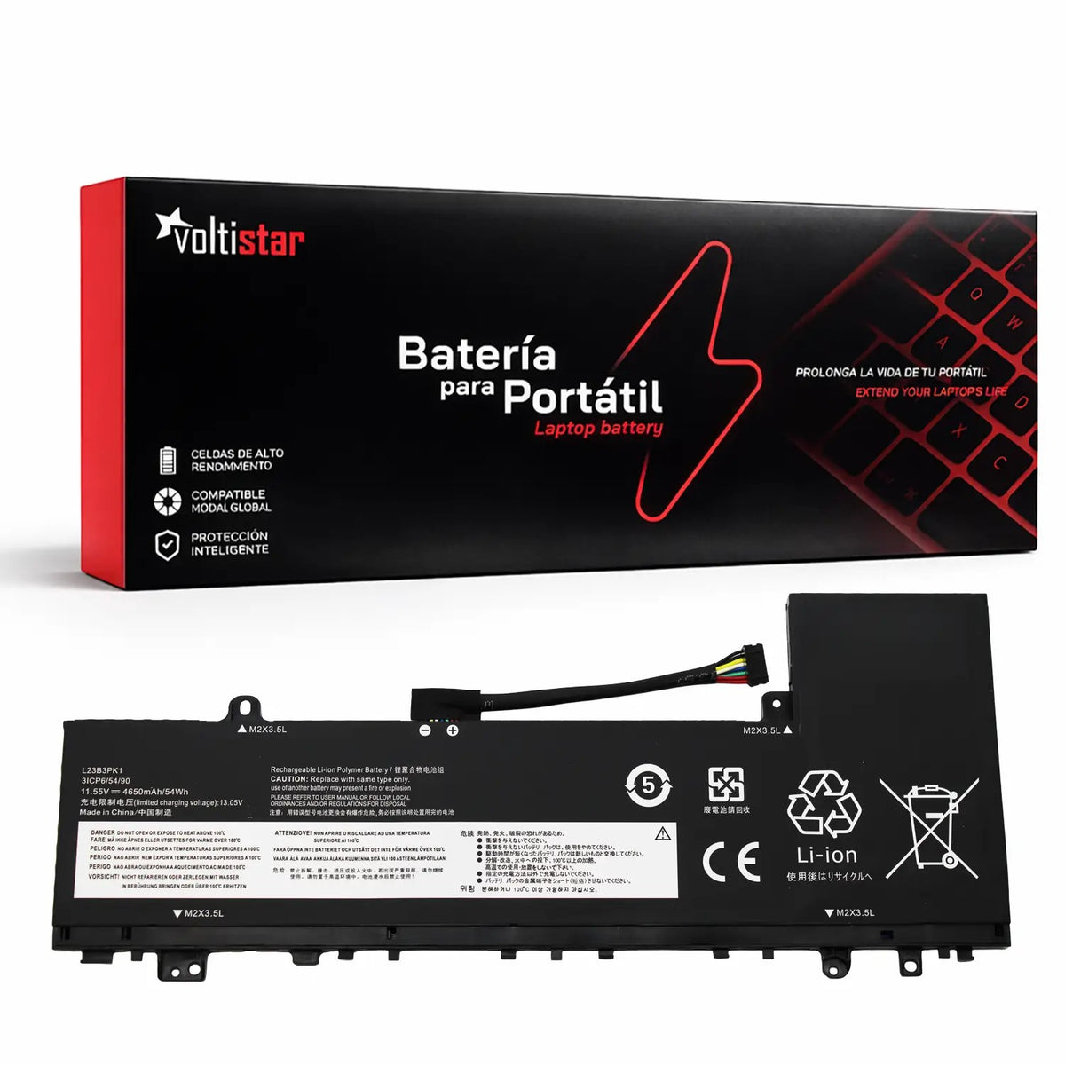 Batería Para Portátil Lenovo Ideapad Slim 5-14Ihp9 15Irh9 16Ahp9 | L23B3Pk1 11.55V