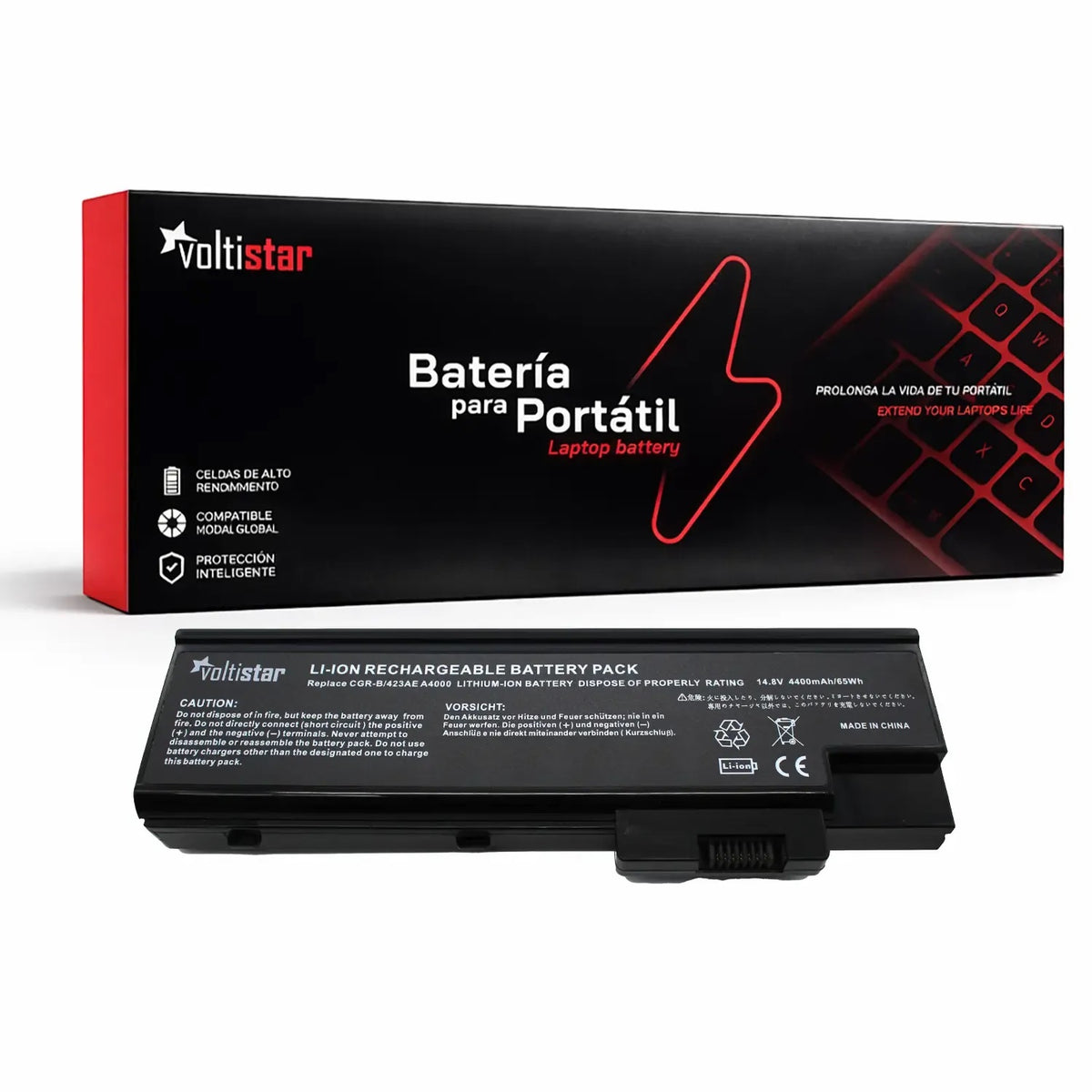 Batería Para Portátil Acer Bt.00403.004, Bt.00404.004, Bt.00407.001, Bt.T5003.001 14.8V