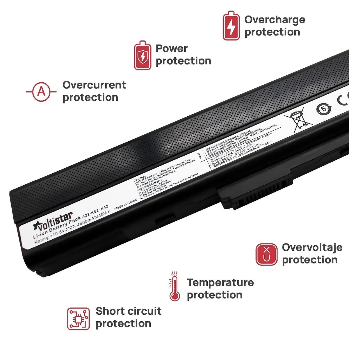 Batería Para Portátil Asus A40Ja A40Je A40Jp G72V N82E N82Ei N82J N82Jg N82Jq N82Jv N82Jv-Vx020V P42J P52J Pr067 10.8V 4400Mah
