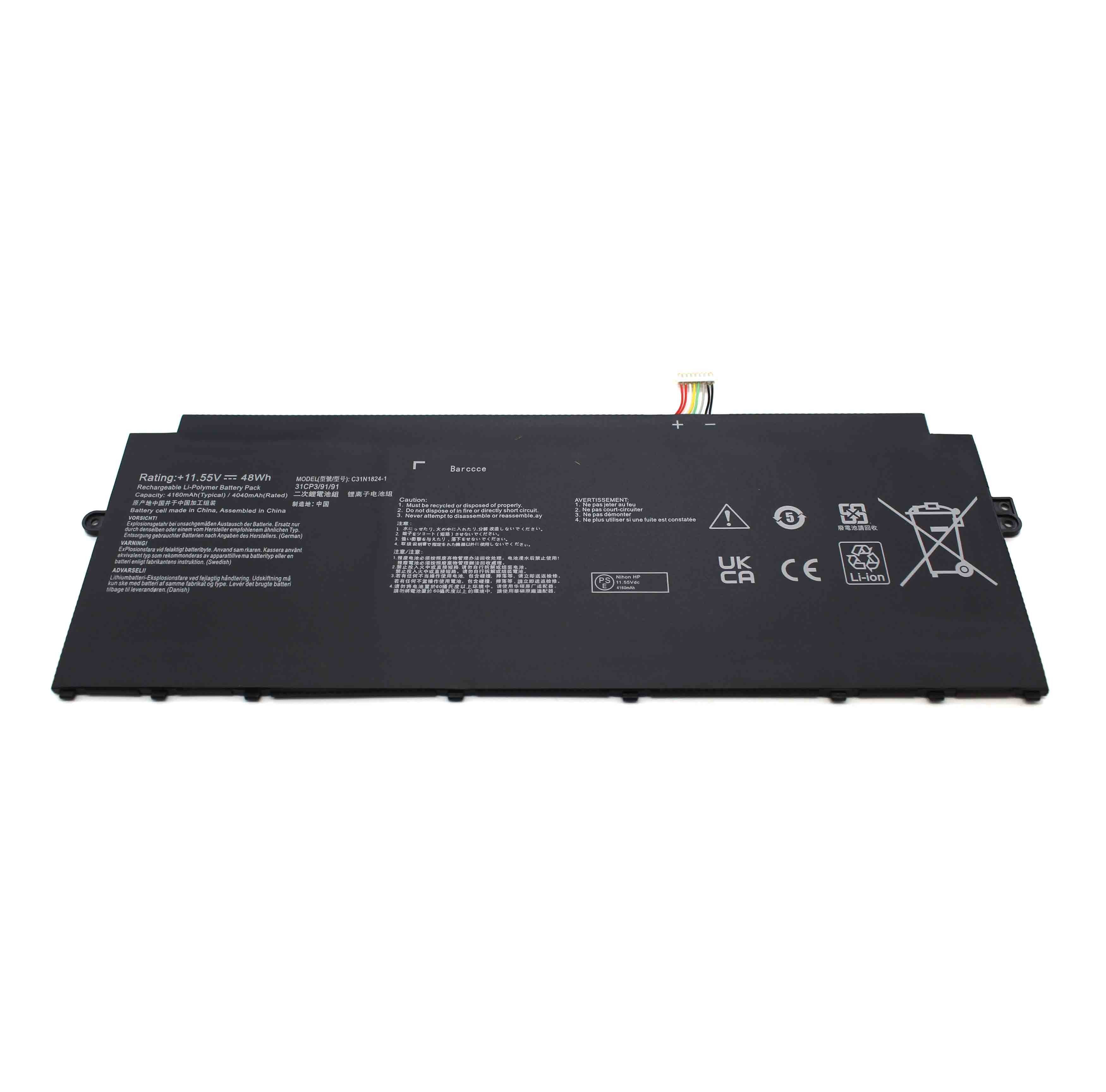 Batería Para Portátil Asus Chromebook Flip C433T C31N1824-1