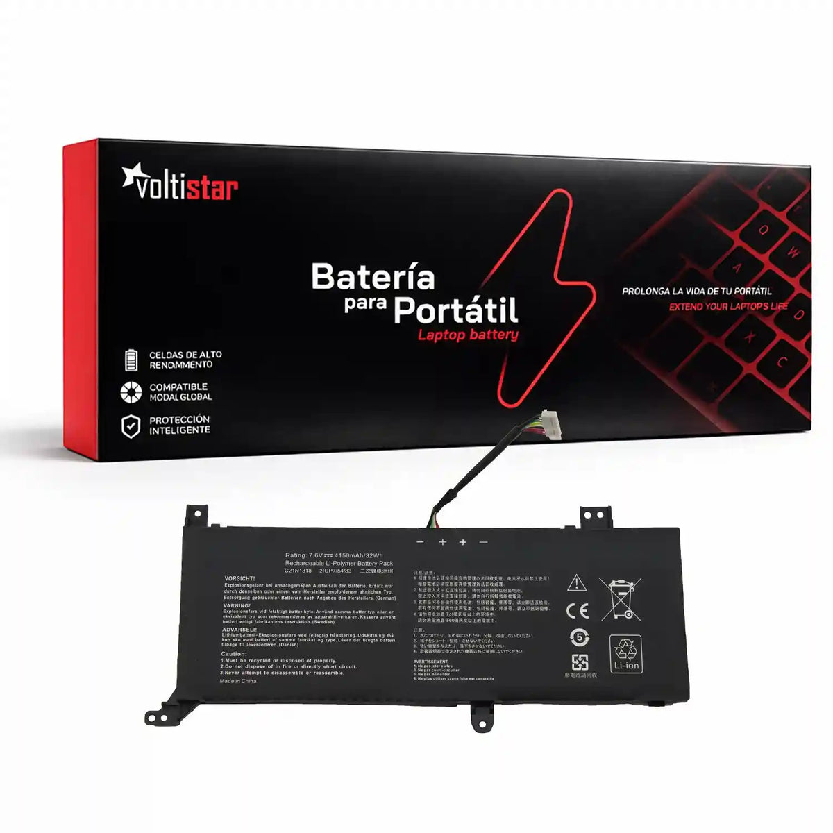 Batería Para Portátil Asus Vivobook 14 F412Da F412Dk F412Fa F412Fj B21N1818-2 7.7V