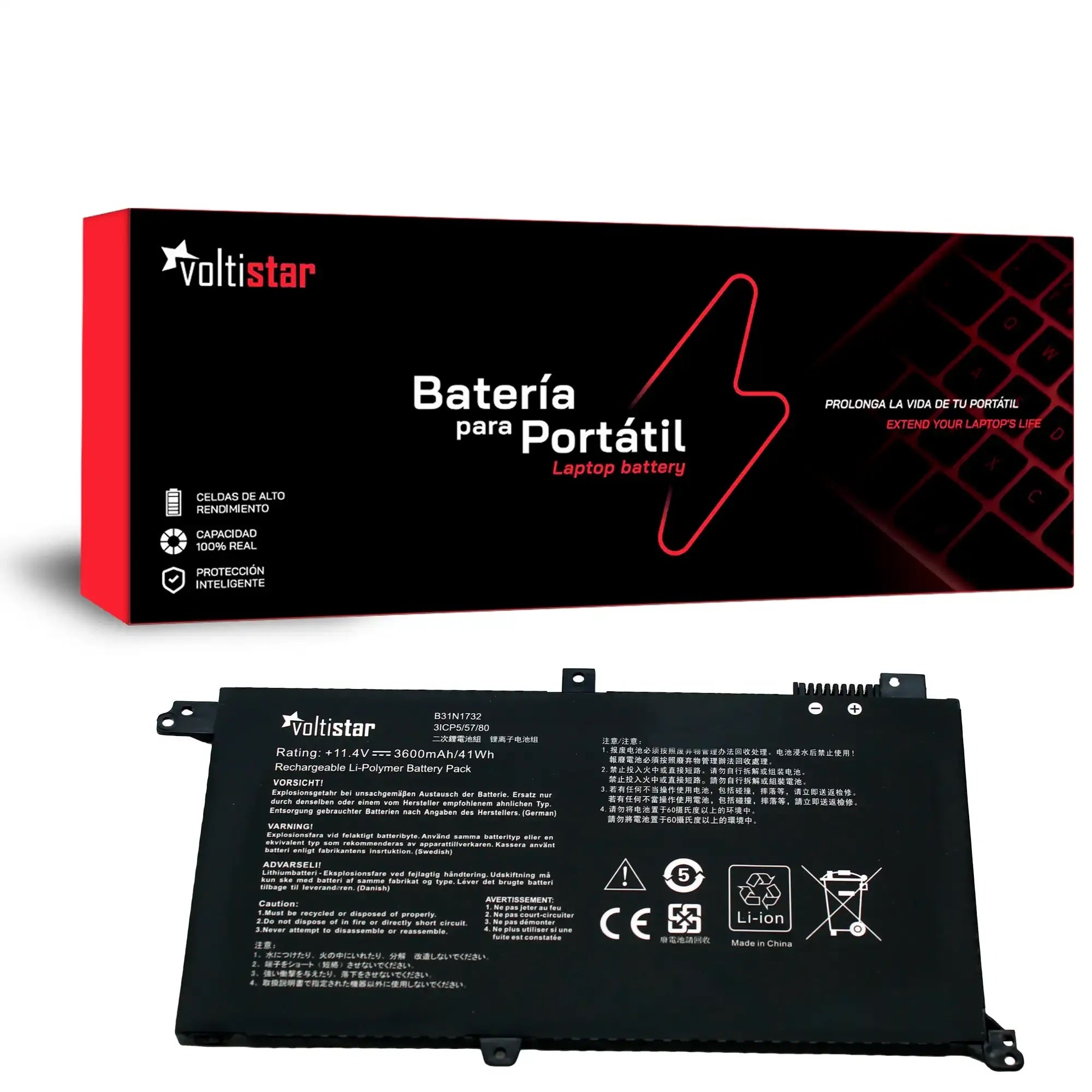 Batería Para Portátil Asus Vivobook S14 S430Fa S430Fn S430Ua B31N1732 B31Bi9H