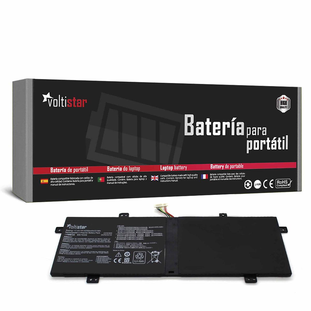 Batería Para Portátil Asus Zenbook Ux431Fl S4500F V431Fl Um431 U4500 C21N1833