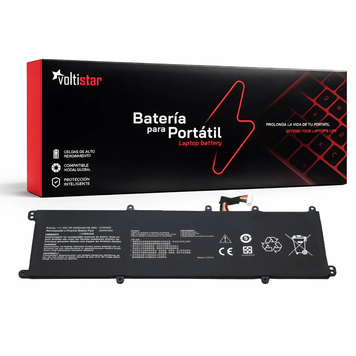 Batería Para Portátil Asus Zenbook Ux430Ua Ux530Uq Ux530Ux C31N1622