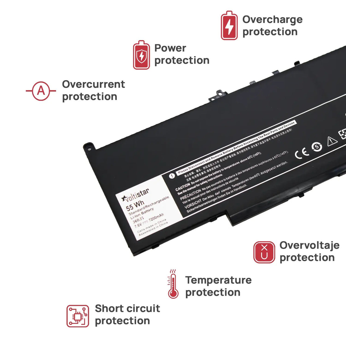 Batería Para Portátil Dell Latitude E7270 E7470 Series J60J5 R1V85 451-Bbsx Mc34Y