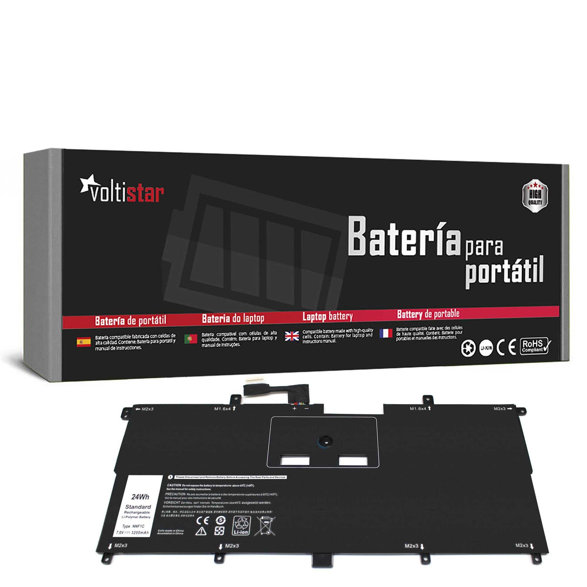 Batería Para Portátil Dell Xps 13 9365 13-9365-D1605Ts 13-9365-D1805Ts Nnf1C Hmpfh