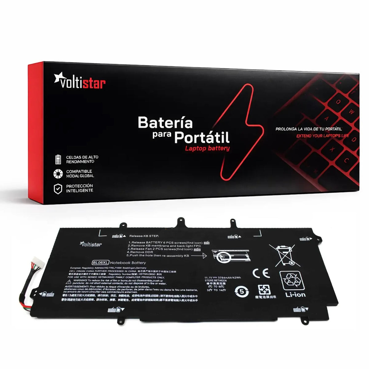 Batería Para Portátil Hp Elitebook Folio 1040 G1 G2 Bl06Xl Hstnn-Db5D 722297-001 722236-2C1
