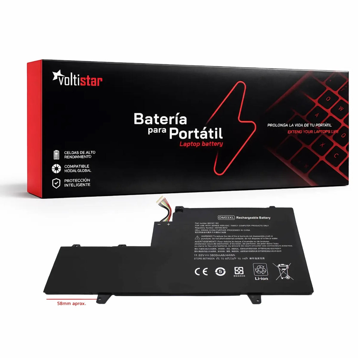 Batería Para Portátil Hp Elitebook X360 1030 G2 Series Om03Xl