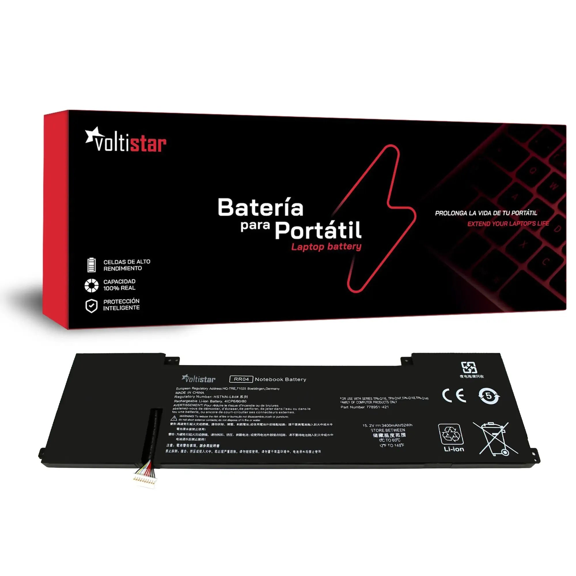 Batería Para Portátil Hp Omen 15 15-5014Tx Rr04 Rr04Xl 778951-421 Hstnn-Lb6N