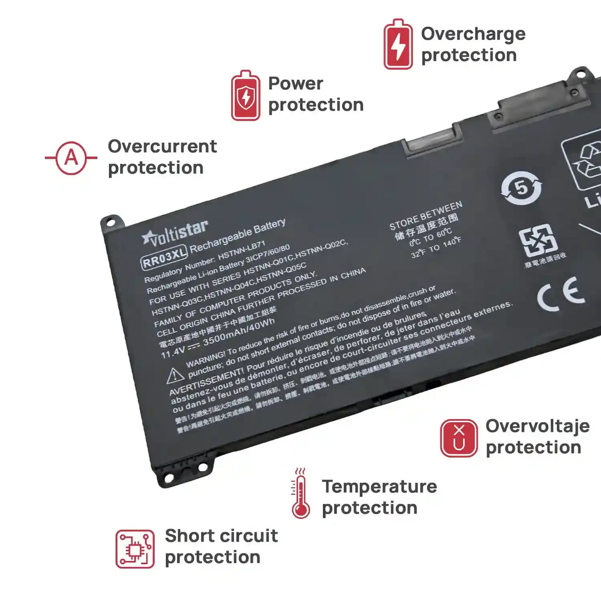 Batería Para Portátil Hp Rr03Xl Rro3 Rro3Xl Rr03048Xl-Pr