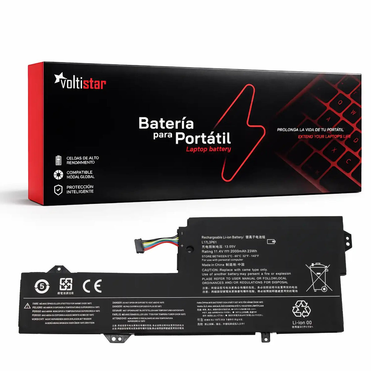Batería Para Portátil Lenovo Ideapad 320S-13Lkb L17L3P61 11.4V 2000Mah