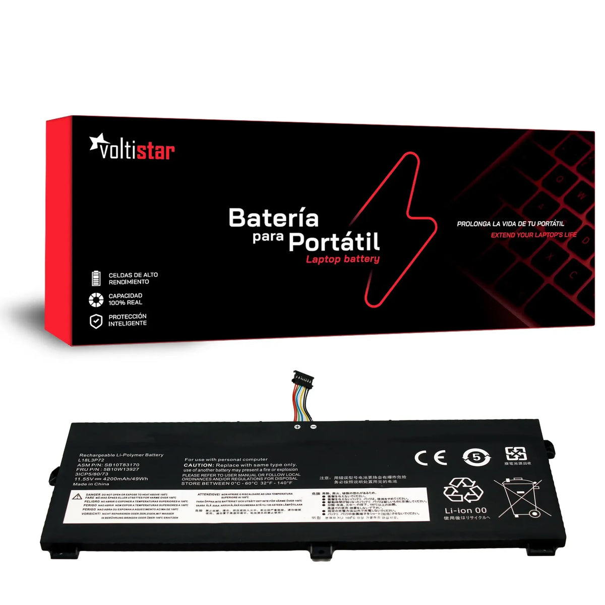 Batería Para Portátil Lenovo Thinkpad X13 Yoga Gen 1 L18L3P72