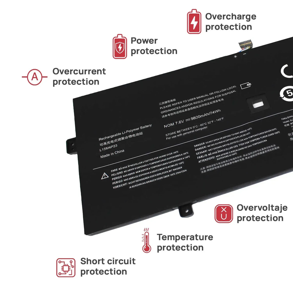 Batería Para Portátil Lenovo Yoga 910-13Ikb Yoga 5 Pro L15M4P23 L15C4P21 L15C4P22