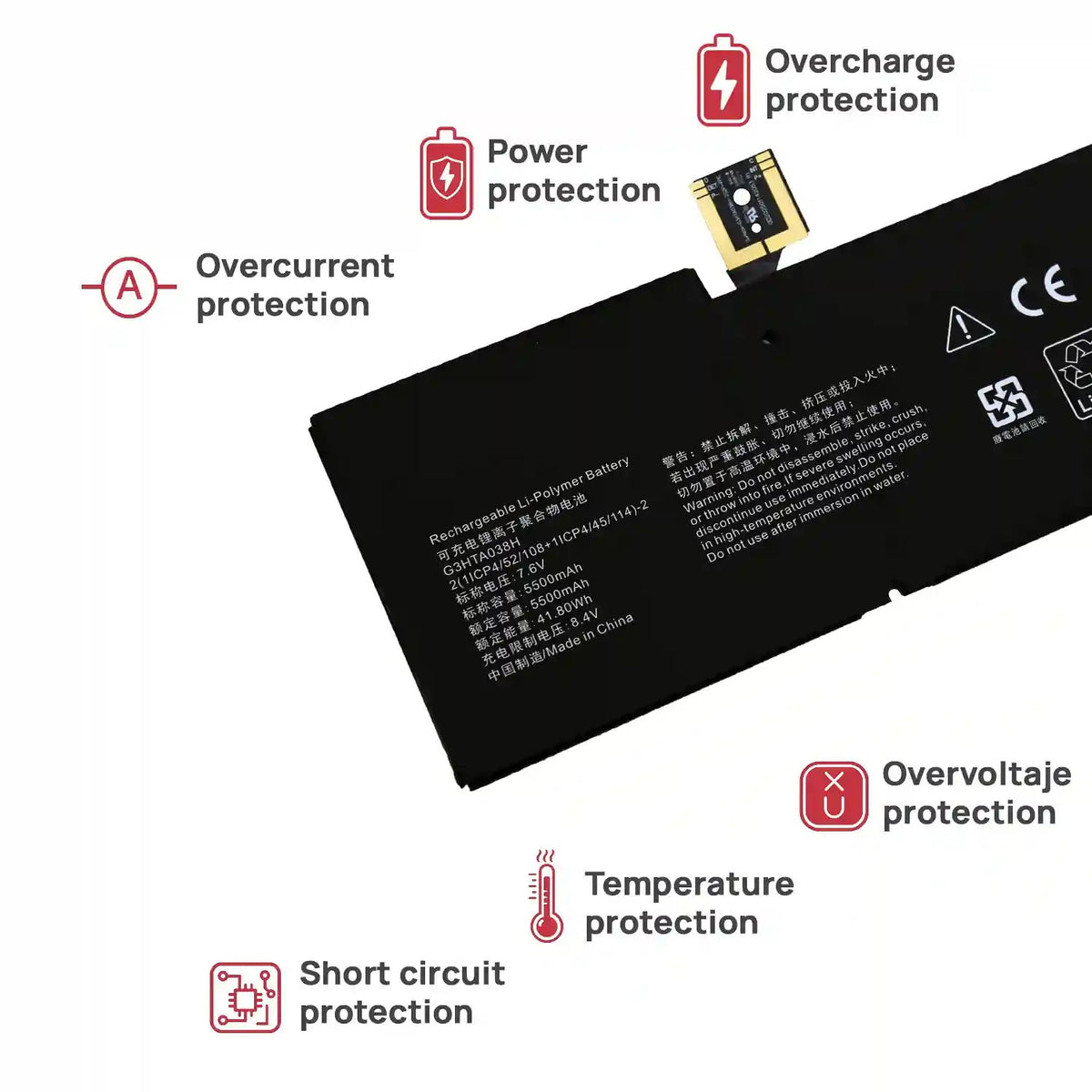 Batería Para Portátil Microsoft Surface Pro 5 Pro 6 1796 G3Hta038H