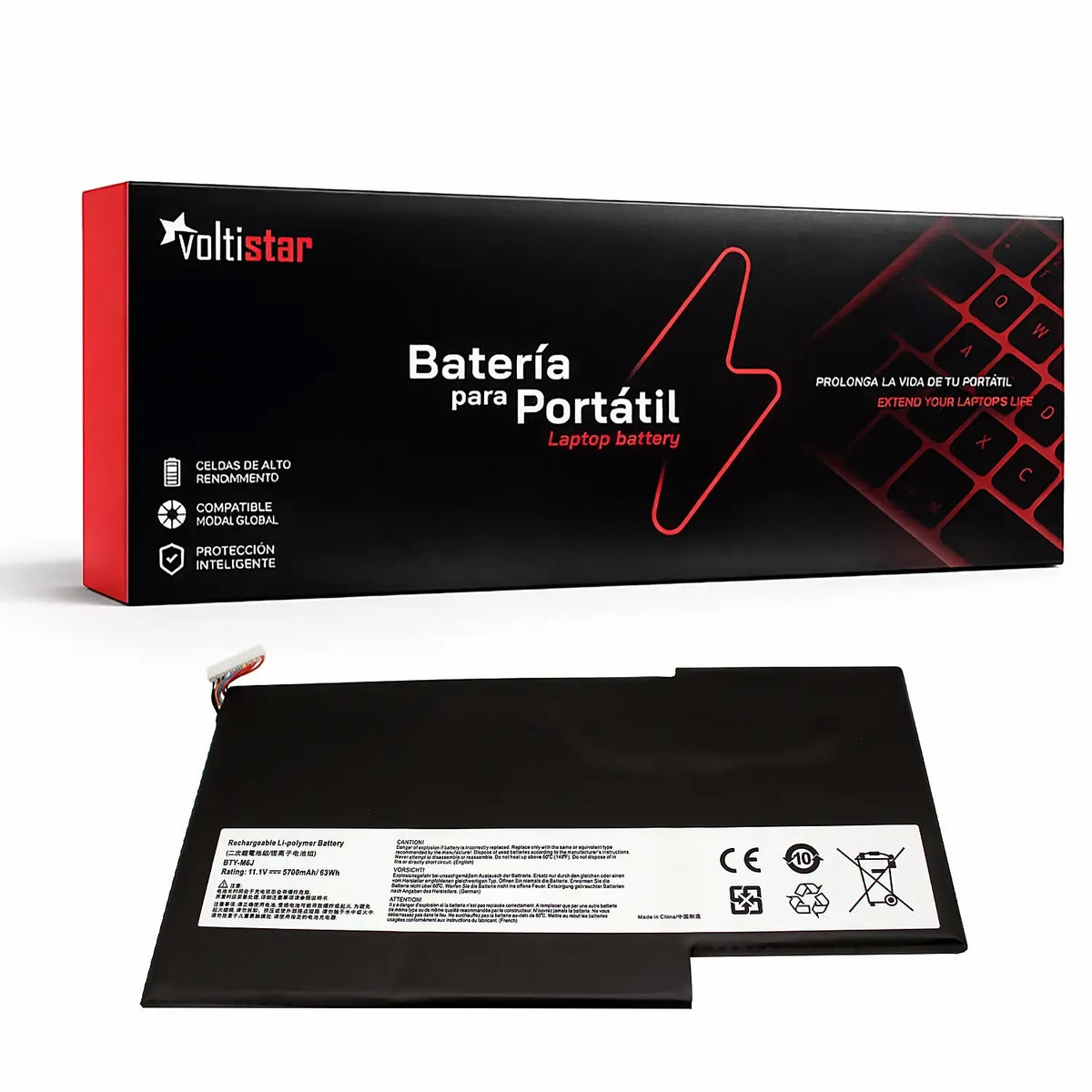 Batería Para Portátil Msi Gs63 Gs63Vr Gs73 Gs73Vr Ms-16 Bty-M6J