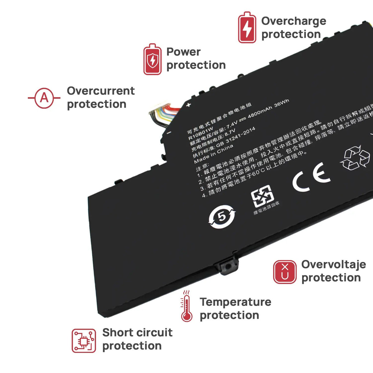 Batería Para Portátil Xiaomi Mi Air 12.5" R10B01W 7.6V