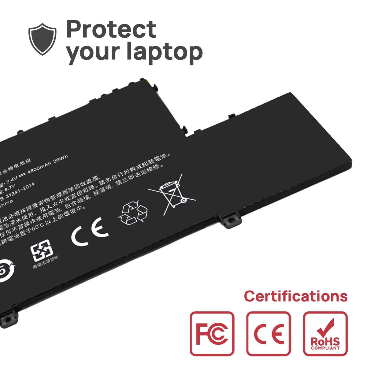 Batería Para Portátil Xiaomi Mi Air 12.5" R10B01W 7.6V
