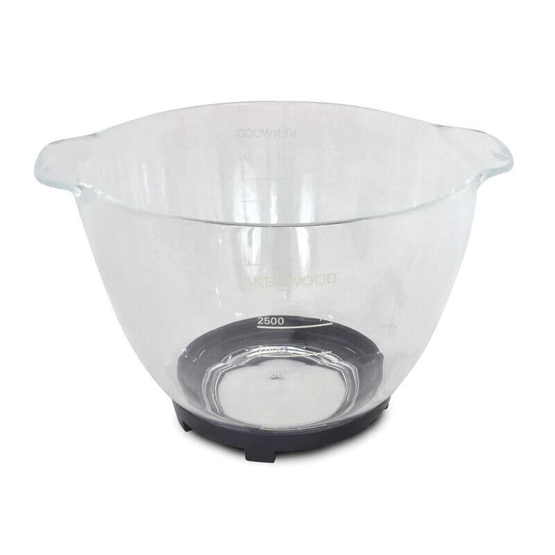 Batidoras Kenwood At 550 Y Accesorios Para Mezclar Alimentos, Bol Para Mezclar Transparente, Transparente, Vidrio, 275 Mm, 235 Mm, 165 Mm, 900 G